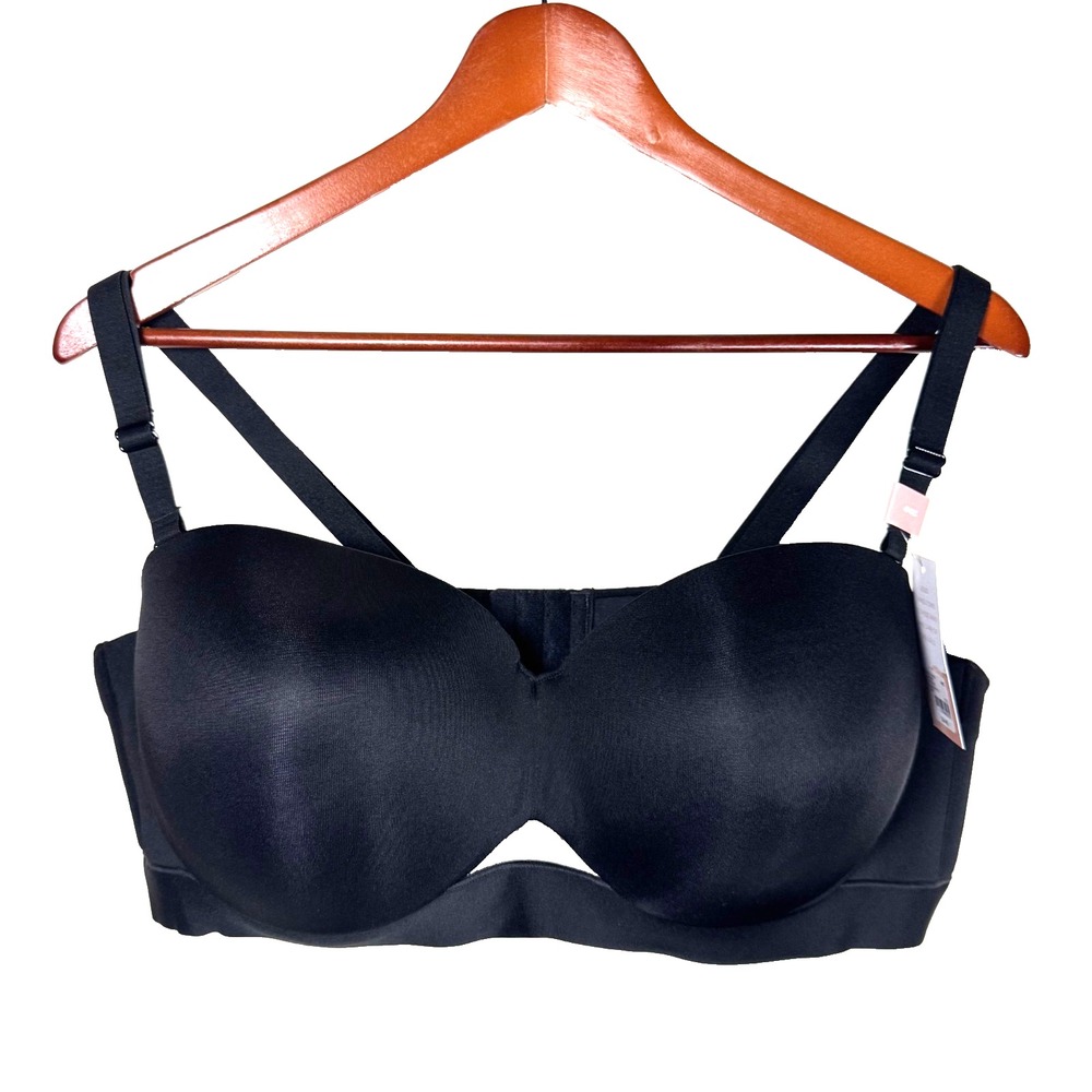 NWT Cacique Lightly Lined Multi-way Strapless Bra 44C Comfort Bliss Black